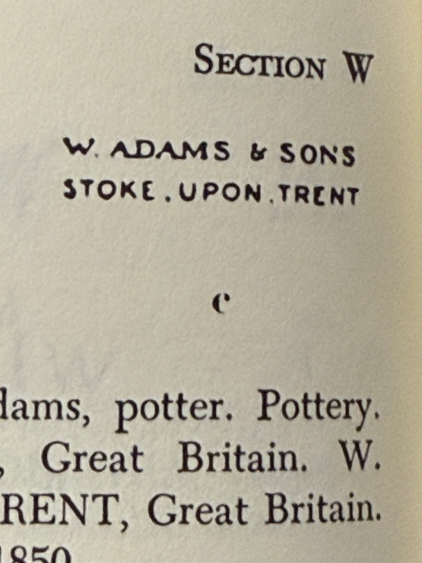 W. Adams & Sons Cobalt Ground Ironstone
