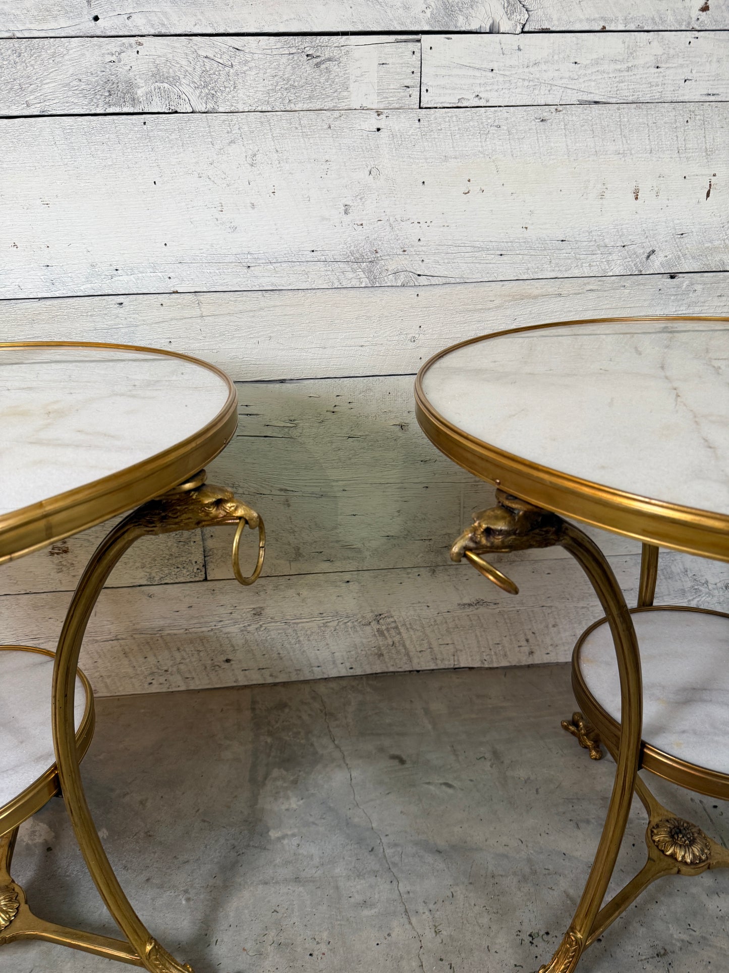 French Neoclassical Style Gilt Bronze and Marble Guéridons or Side Table (Sold Individually)