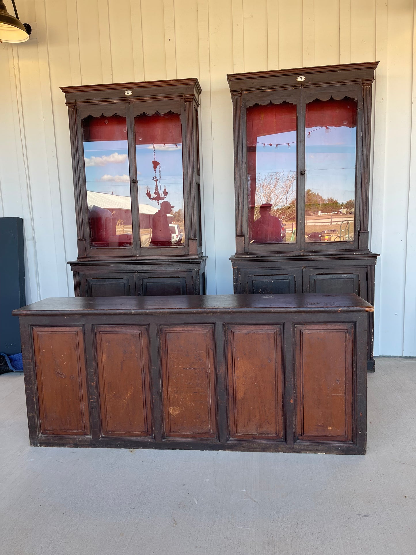 French Pharmacy Cabinets with Original Paint 1860