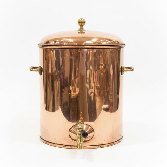 Copper Beverage Dispenser with Brass Spigot Circa 1900