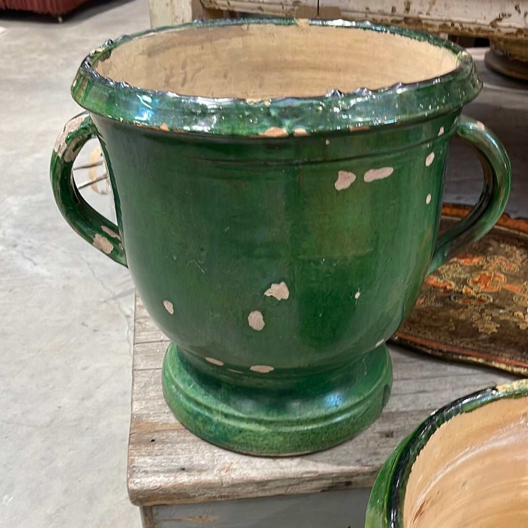 Green Glazed Cache Pot