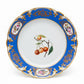 Circa 1850 French Paris Porcelain Plates with Hand Painted Fruit and Cobalt Gilt Rims