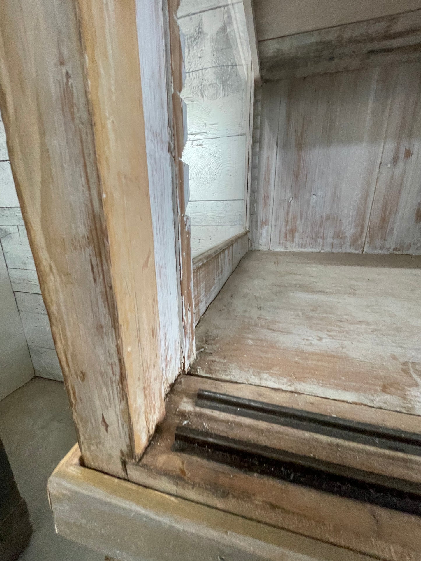 Large Bleached Sliding Door Cabinet