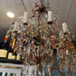 8 Arm Crystal Chandelier with Large Light Pink Tear Drops