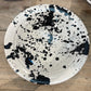 Terra Cotta Splatterware Glazed Black and Cream Shallow Bowl
