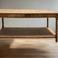 Antique Oak Barley Twisted French Drapers Table