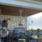 Italian Florentine Giltwood Chandelier with Hand-Carved Tole Details