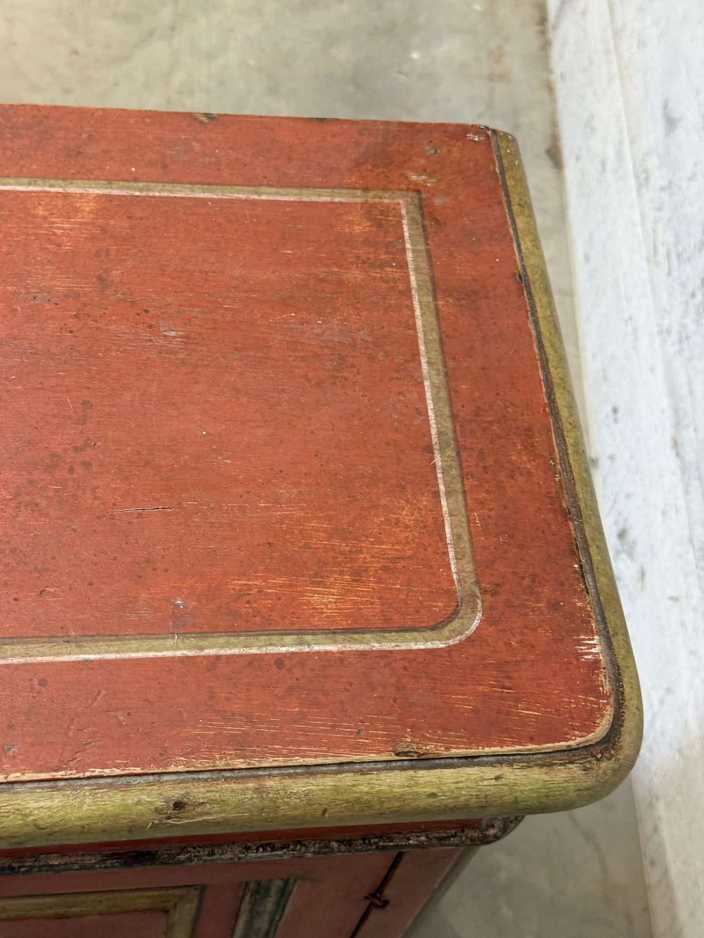 Antique Italian Original Decorative Painted Sideboard 19th Century