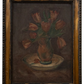 Oil on Canvas Still Life of Tulips in Vase on a white background