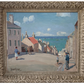 Cornwall Fishermans Painting Circa 1940 on a white background