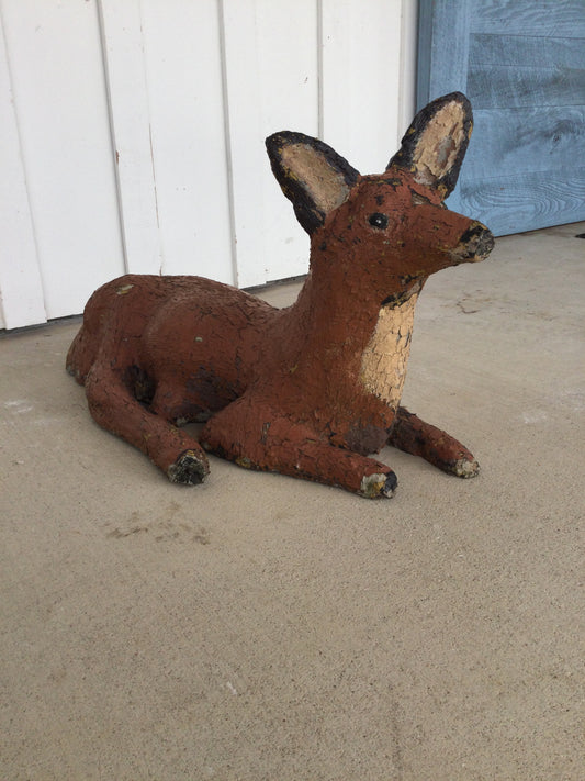 Primitive Painted Stone Fox