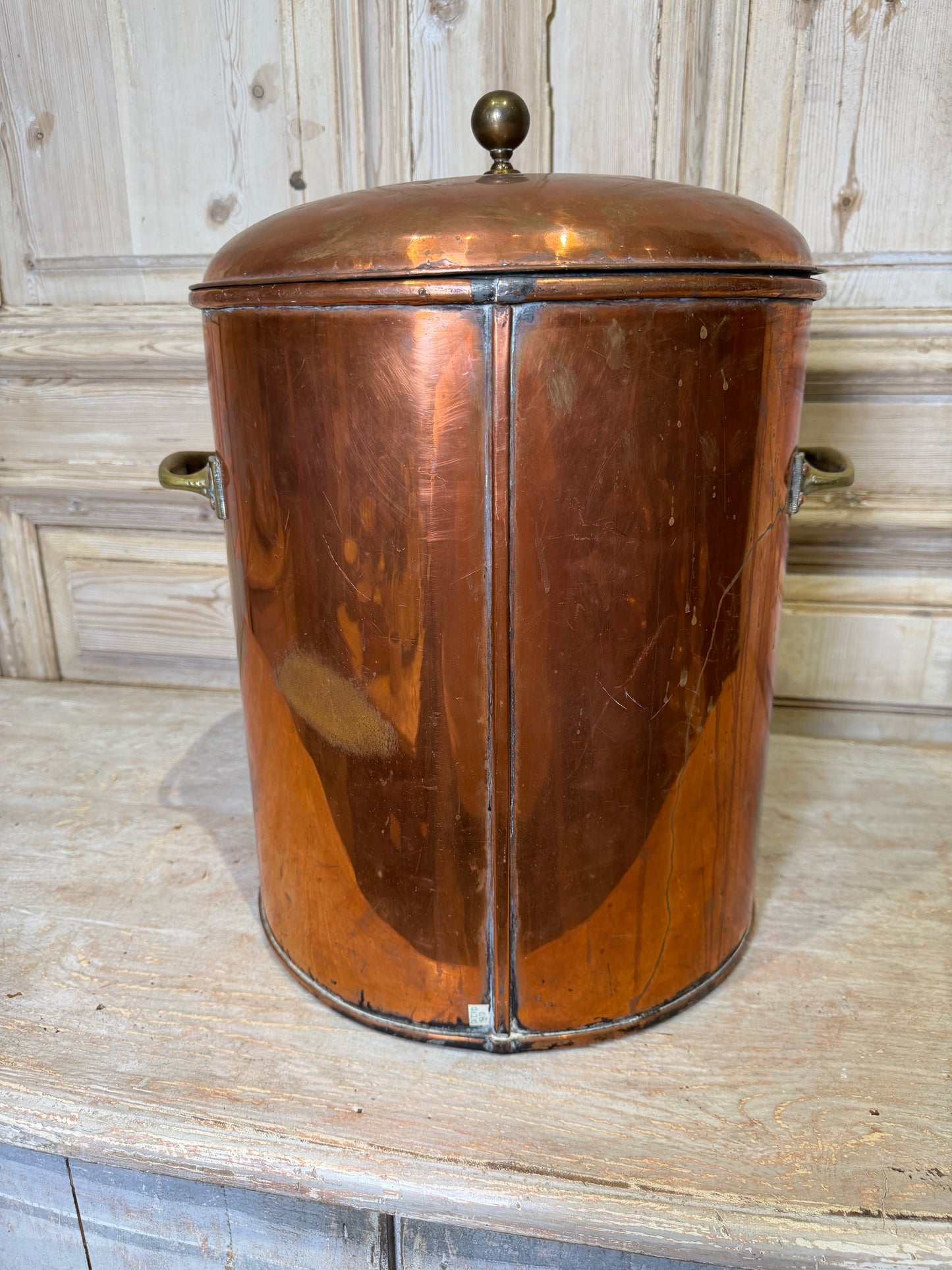 Copper Beverage Dispenser with Brass Spigot Circa 1900