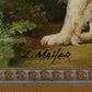 Small European School Oil on Board Signed L. Maher: King Charles Spaniel