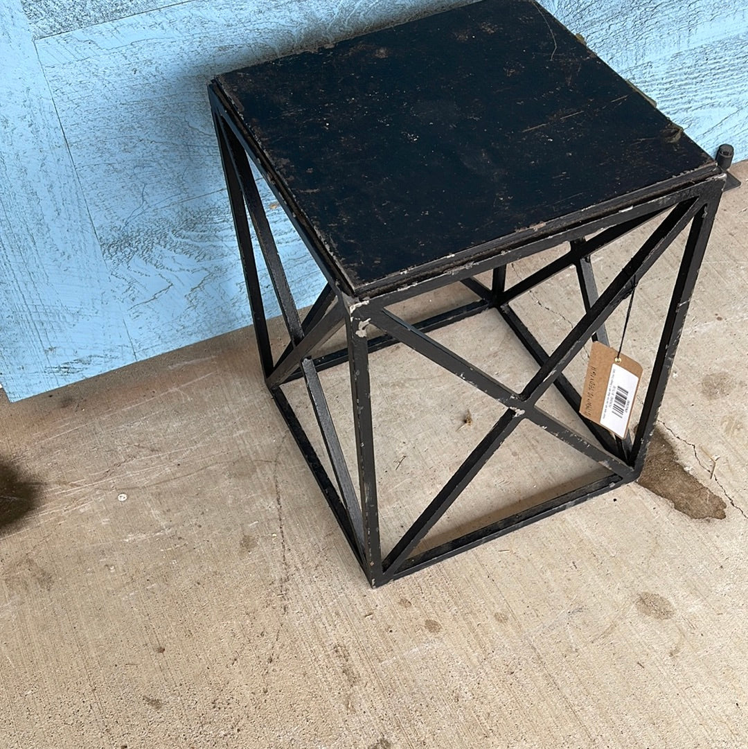 French Table with Cast Iron Base with X Design Circa 1920