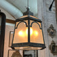 Steel and Bronze M/SLanterns with opaque glass 1920