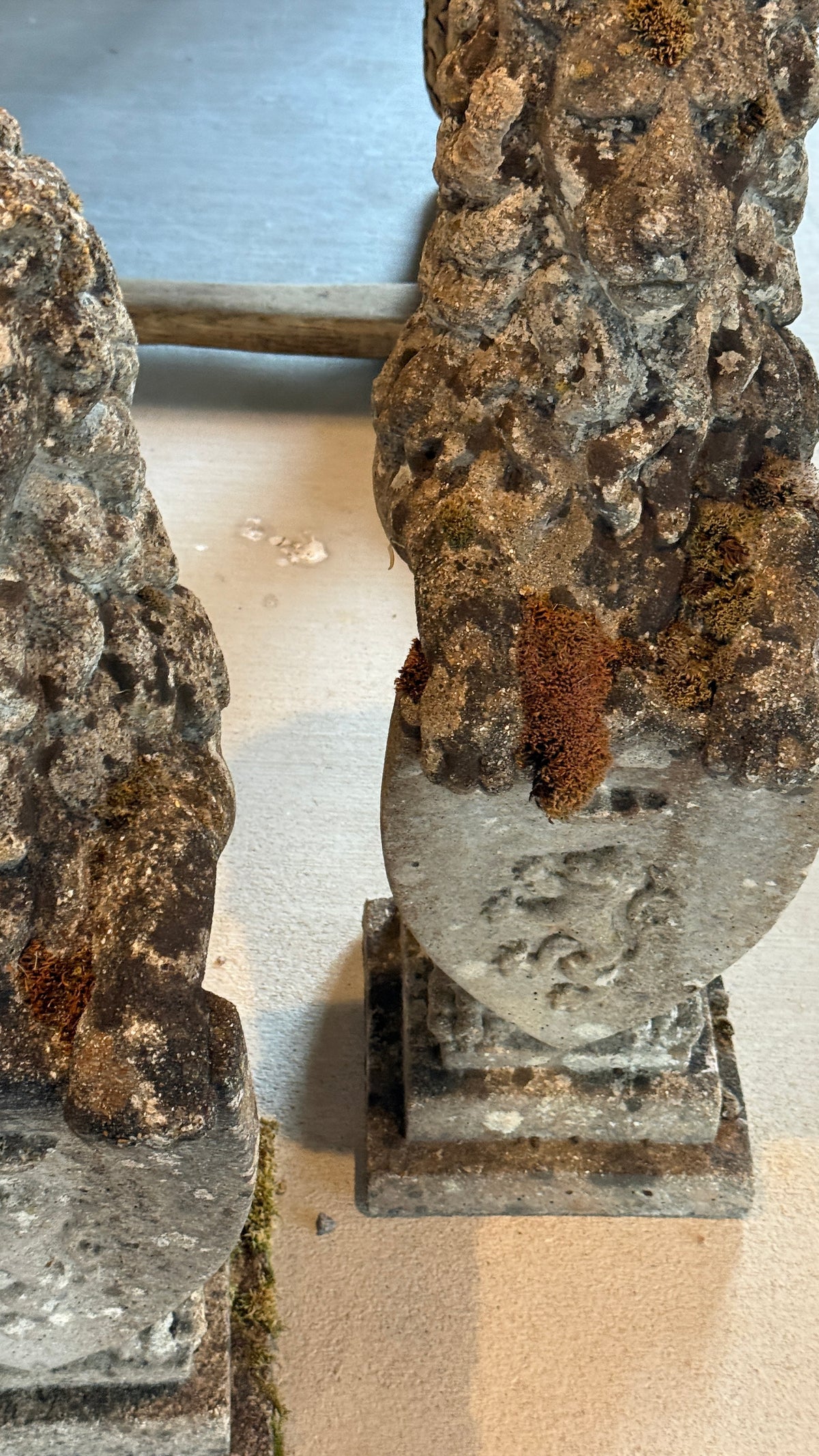 Pair of English Stone Garden Lions, Circa 1890