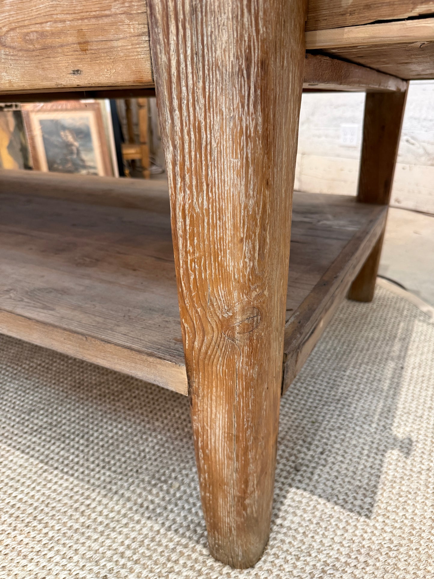 French Style Marble Top Console Table with Two Drawers