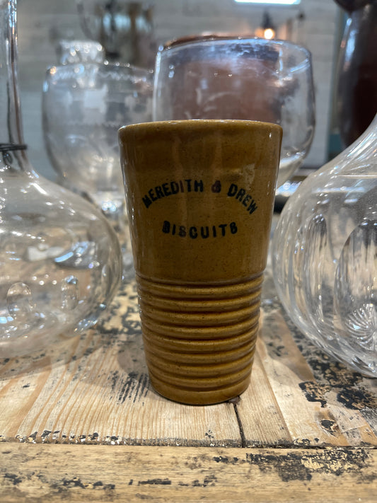 Rare Antique Meredith and Drew Biscuits Antique Advertising Jar