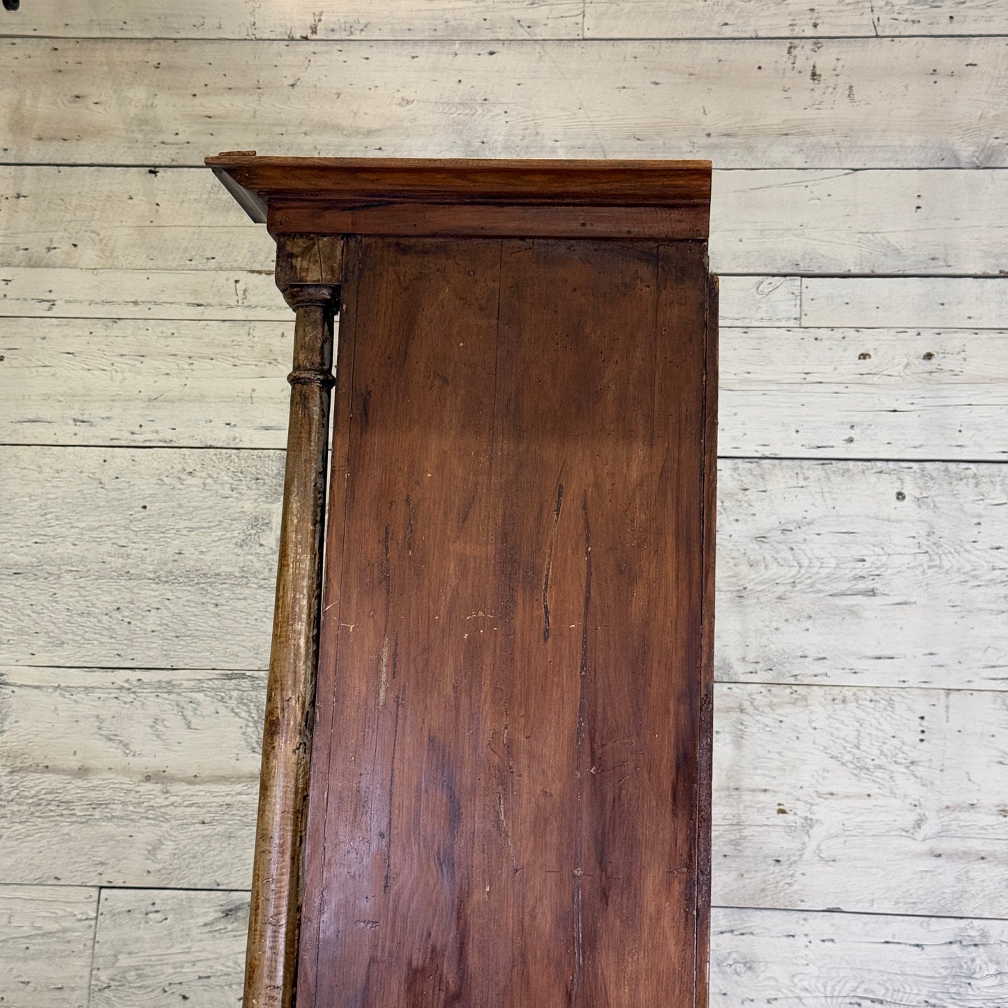 French Pharmacy Cabinet with Architectural Columns and Glass Front