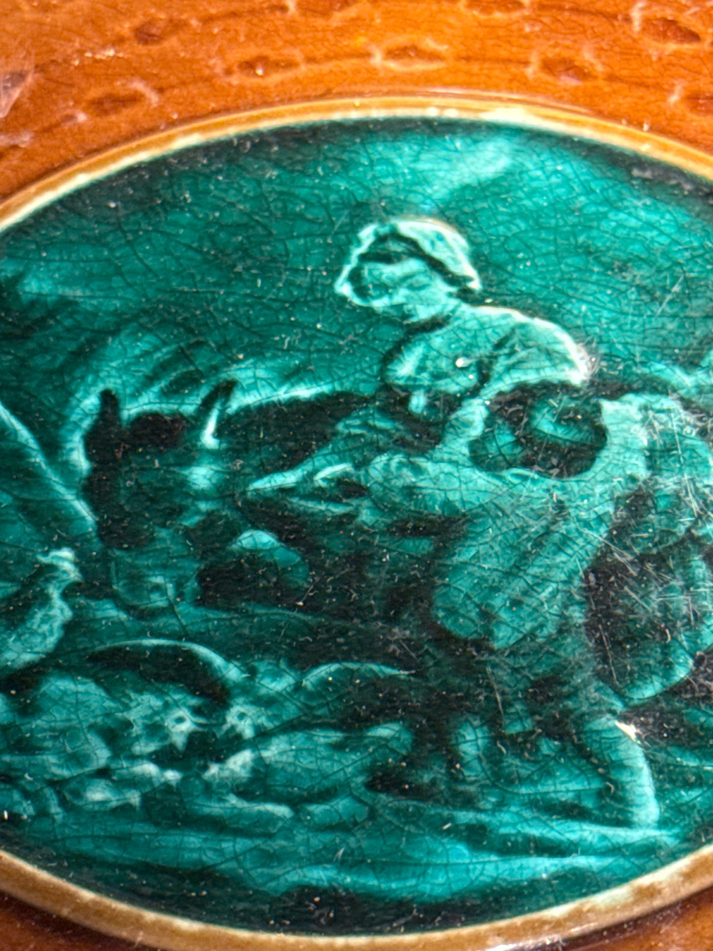 Antique English Majolica Tazza Plate c. 1900