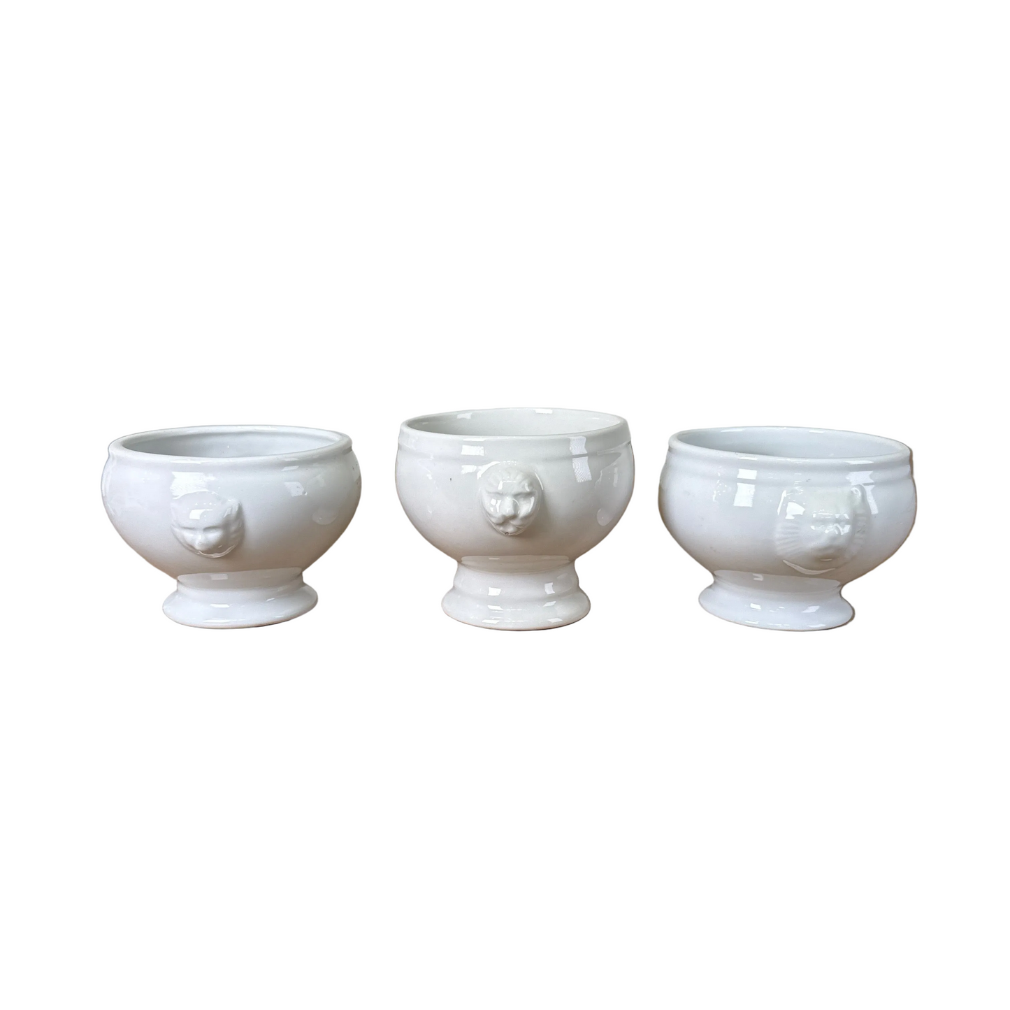 Neoclassical Style White Lion Mascaron Bowl