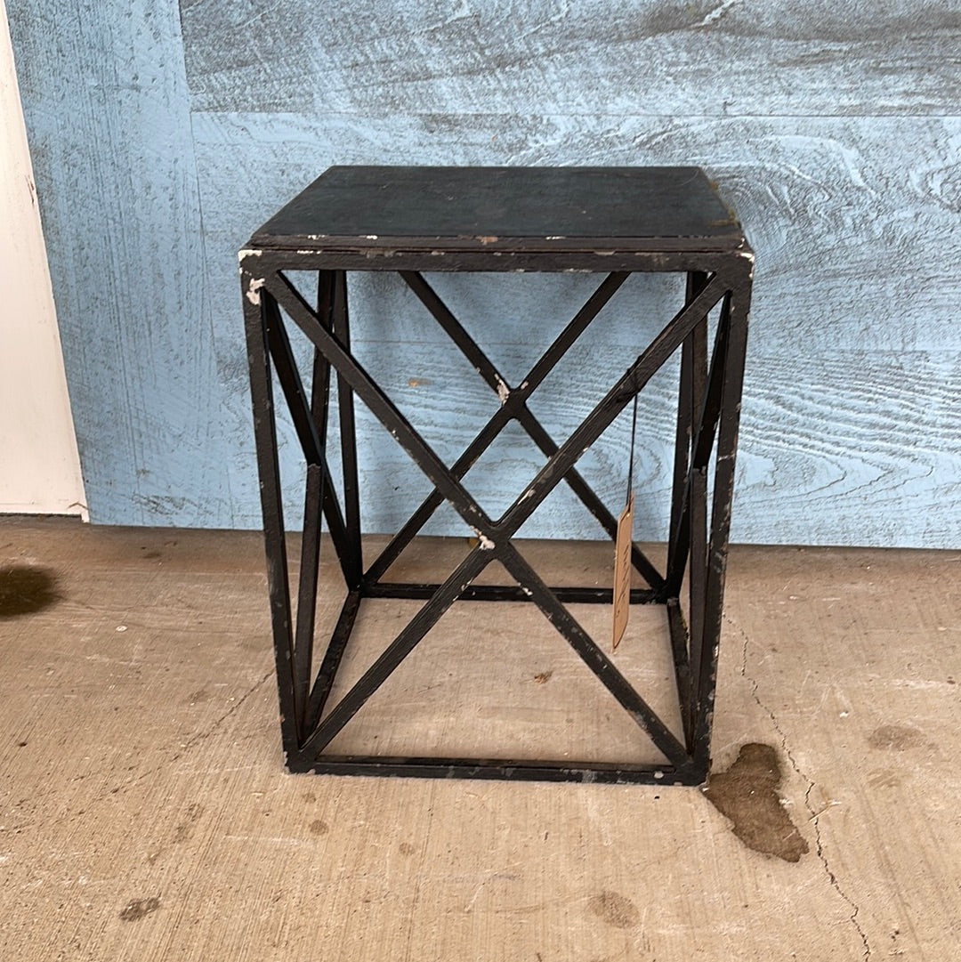 French Table with Cast Iron Base with X Design Circa 1920