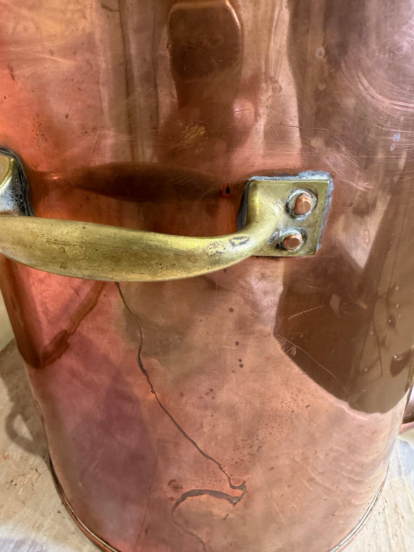 Copper Beverage Dispenser with Brass Spigot Circa 1900