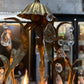 Gilt Iron and Crystal Drop Chandelier