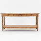 Antique Oak Barley Twisted French Drapers Table