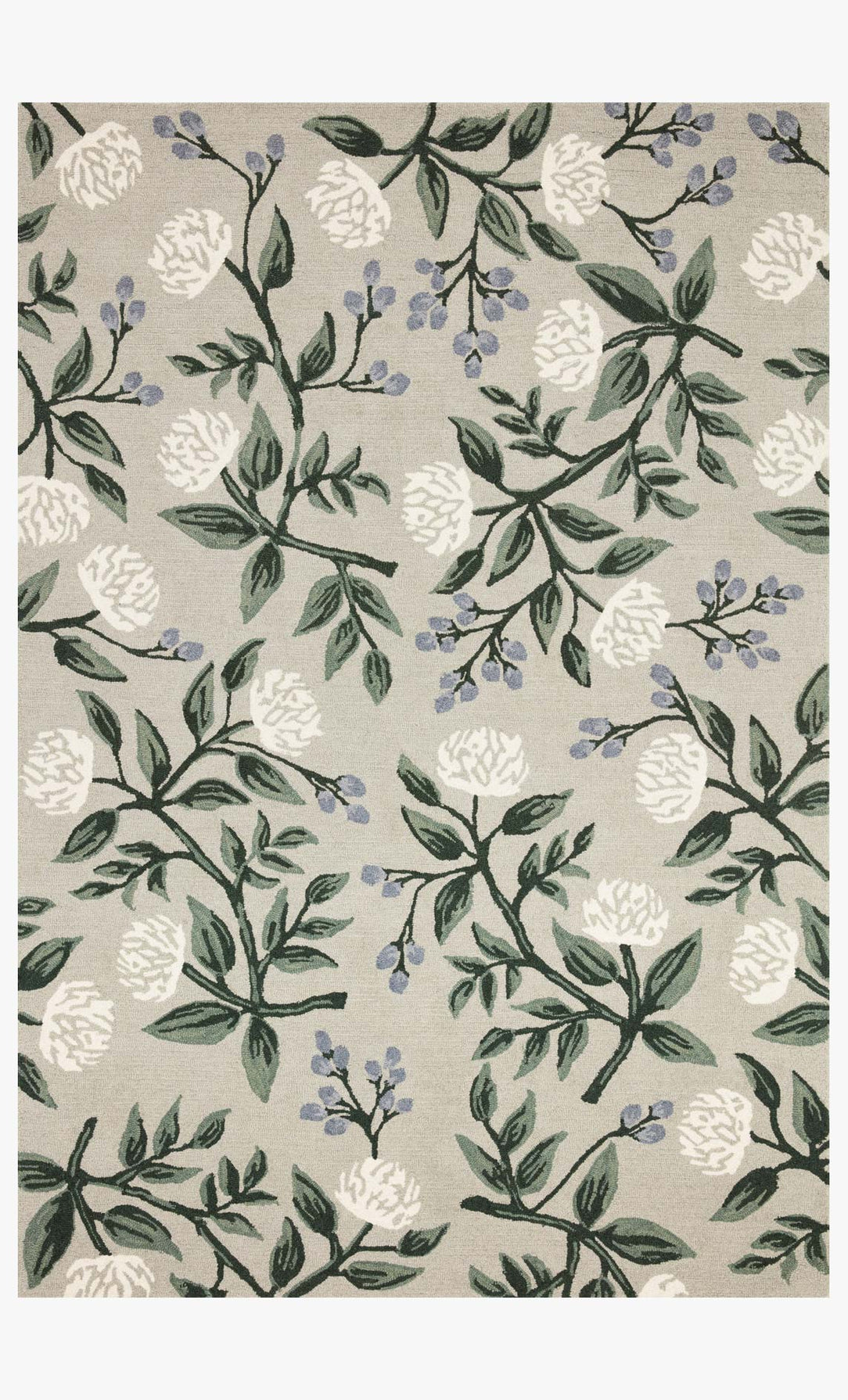 #117 Peonies in Grey Rug