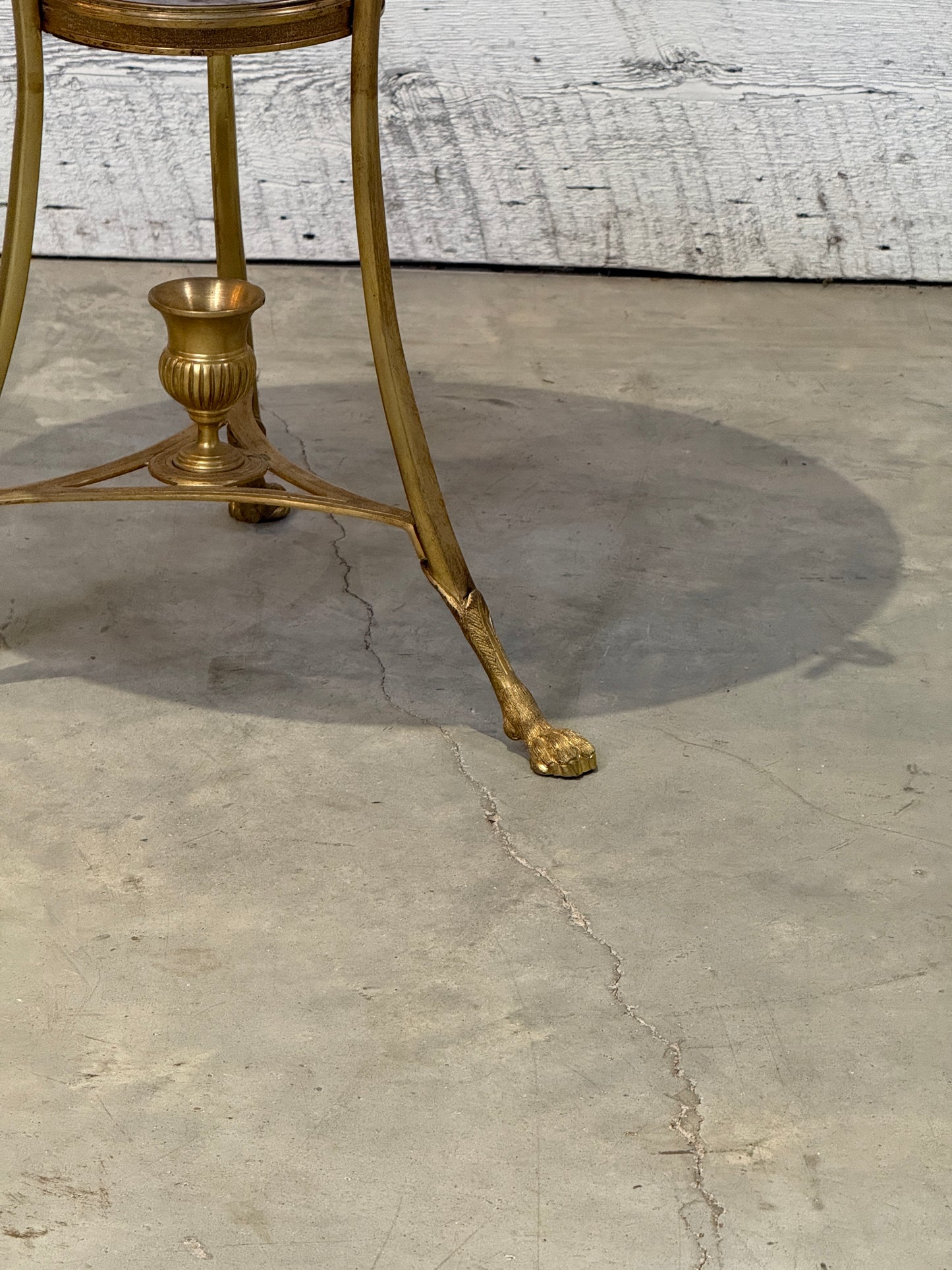Mid-Century French Neoclassical Style Gilt Bronze and Marble Gueridon Side Table
