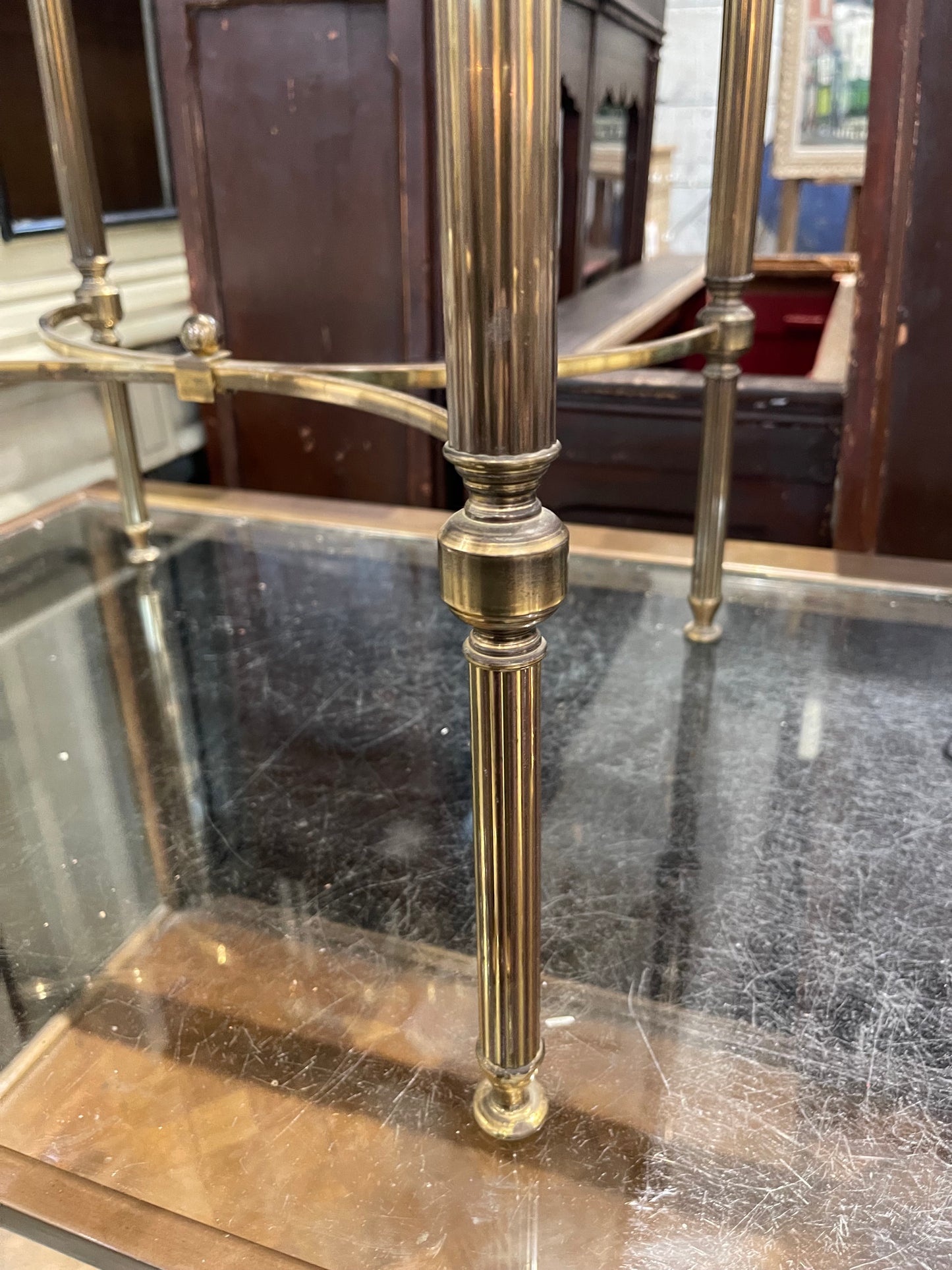 French Brass and Glass Table Circa 1940