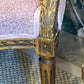 French Louis XV Style Carved Giltwood Chair in Pink Boucle' Fabric