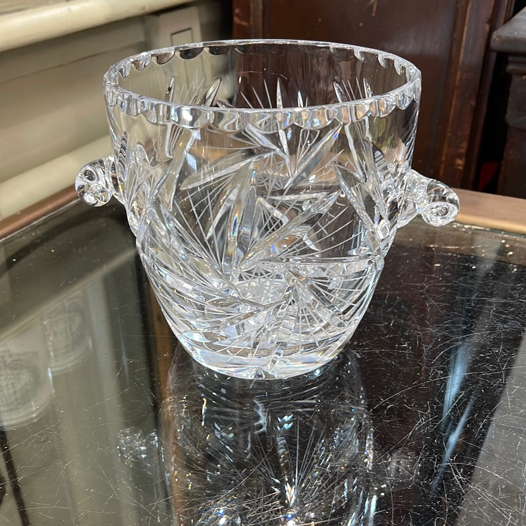 French Glass Ice Bucket with Knobs Circa 1890