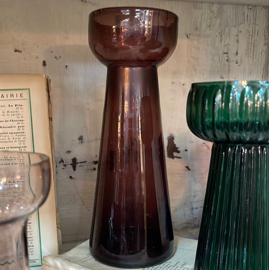 Large Hand Blown Glass Hyacinth Bulb Vase UK 1920