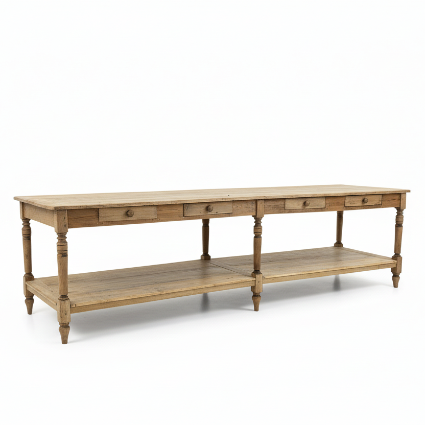 French Bleached Mid 19th Century Draper’s Table