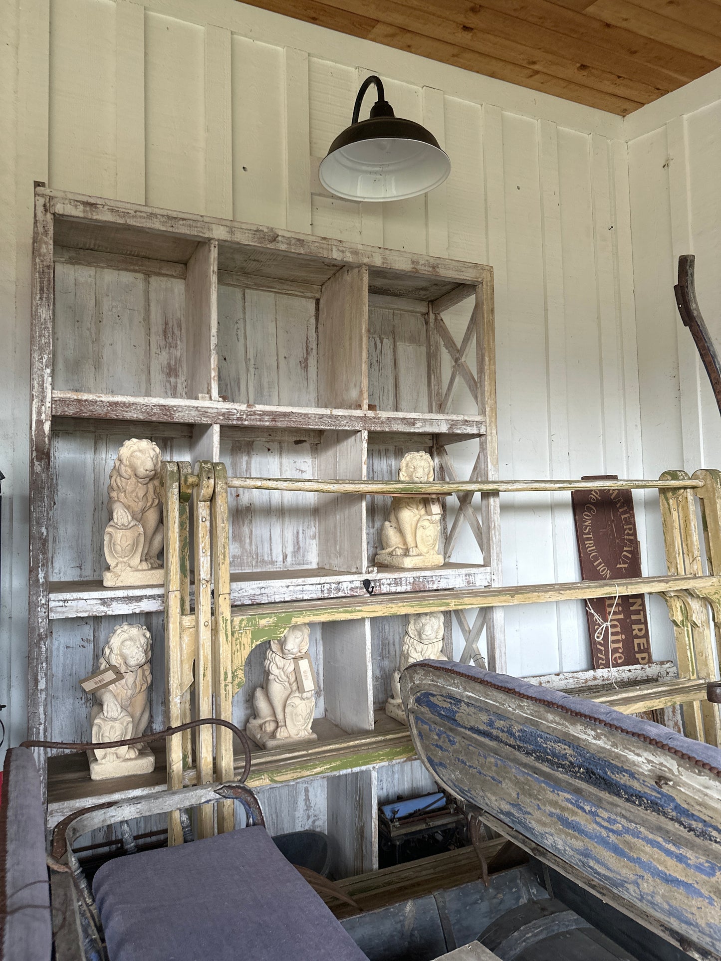 White Wood Cubby Shelf