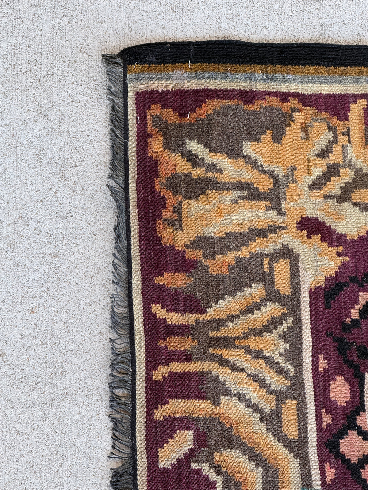 #129 Black and Red Medallion Rug