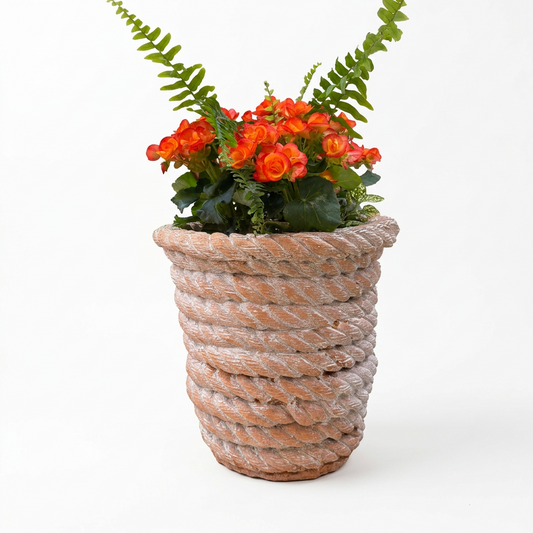 1920s UK Stone Planter in Rope Twist Design  - No Liner