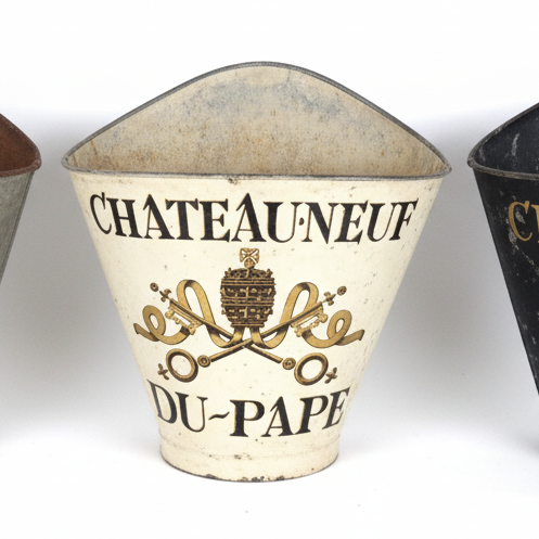 French Tole Grape Hod Painted Chateaneuf Du Pape