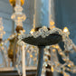 Italian Florentine Giltwood Chandelier with Hand-Carved Tole Details
