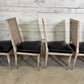 Set of Black Leather and Cane Back Dining Chairs in the Colonial Style