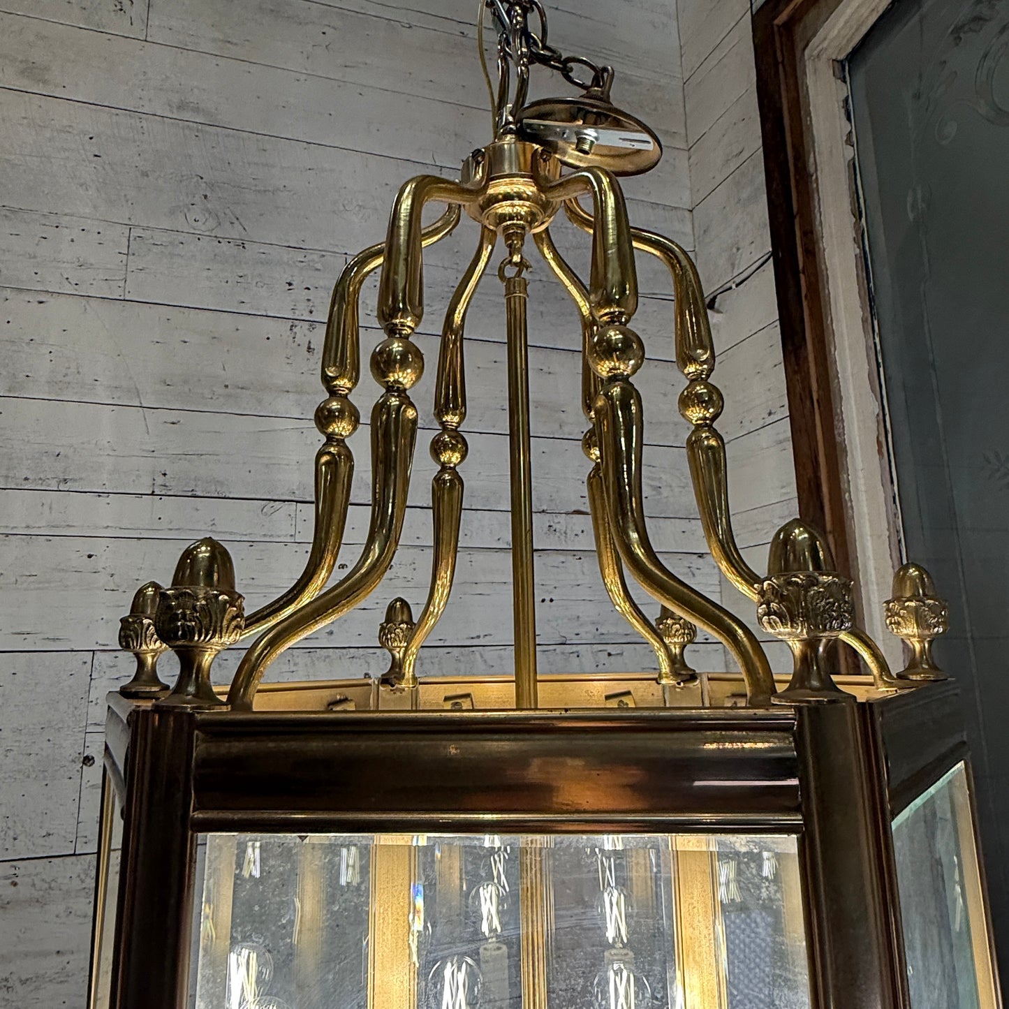 Architectural Brass Hanging Lanterns by Christopher Wray, Sold Individually