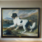 Oil on Canvas Framed Newfoundland Dog Painting after Landseer