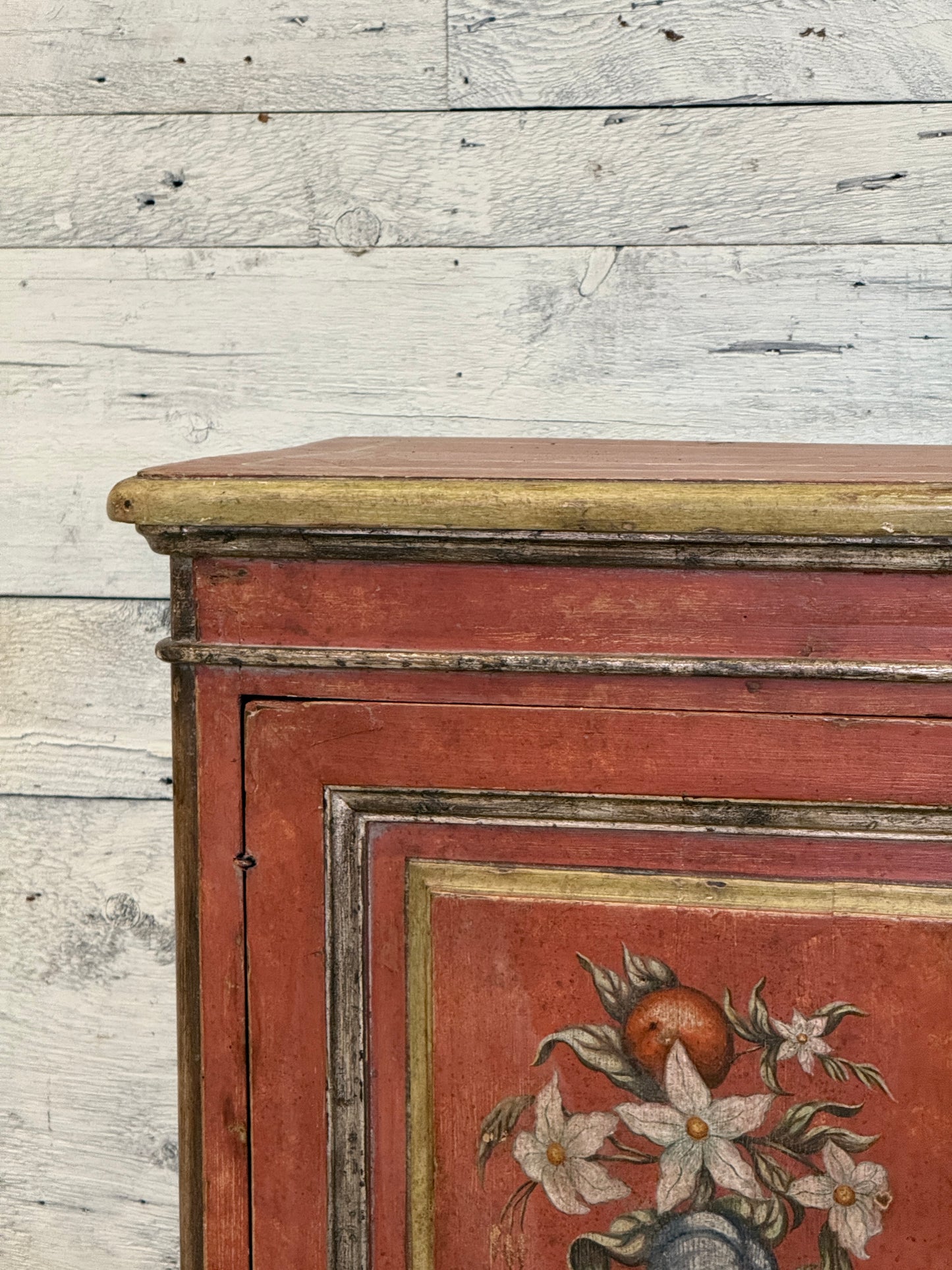 Antique Italian Original Decorative Painted Sideboard 19th Century