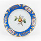 Circa 1850 French Paris Porcelain Plates with Hand Painted Fruit and Cobalt Gilt Rims