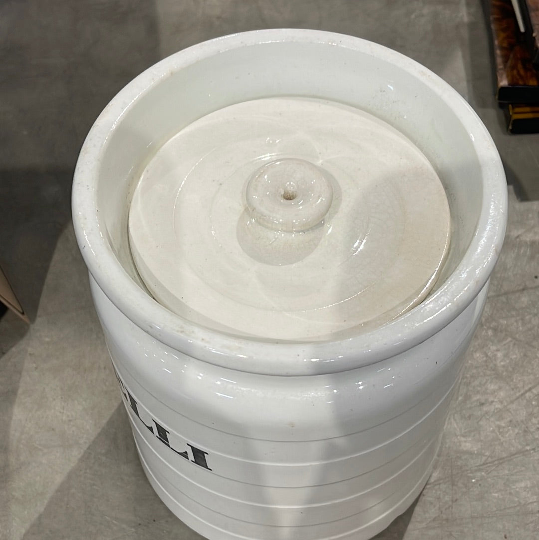 Ironstone Storage Jar with Lid