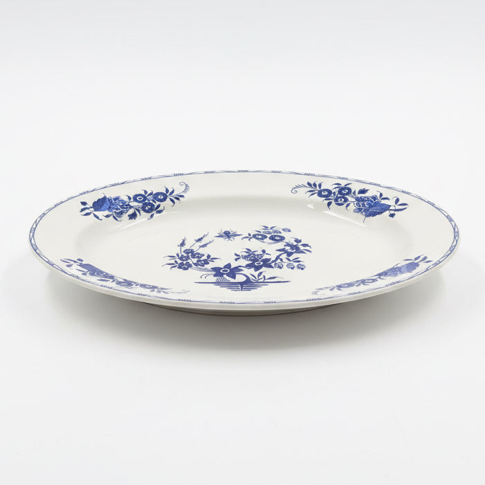 Boch “Grand Bouquet” Medium Blue And White Oval Ironstone Plate