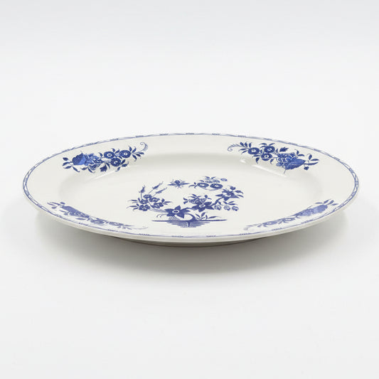 Boch “Grand Bouquet” Medium Blue And White Oval Ironstone Plate