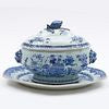 Chinese Export Blue and White Tureen with Lid and Platter